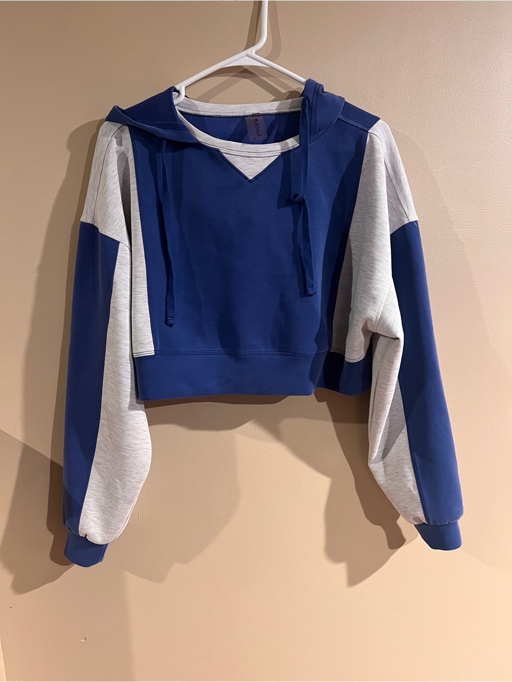 Altard State As Revival Blue Grey Colorblock Cropped Hoodie Size XS